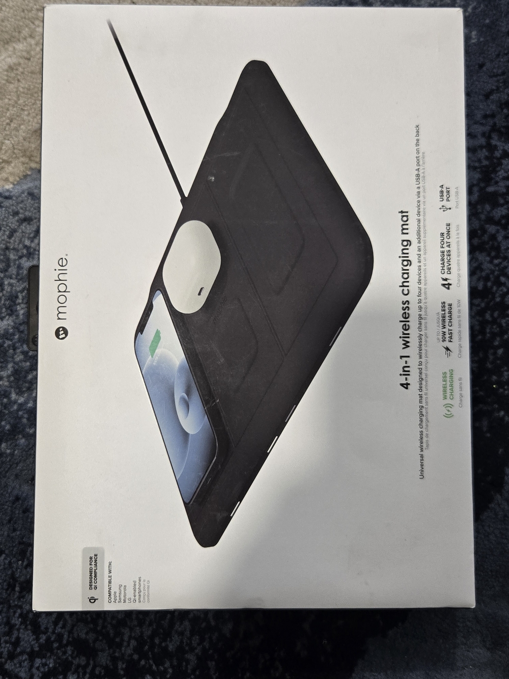 mophie 4-in-1 Wireless Charging Mat - Black